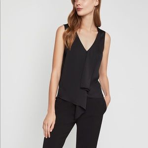 BCBG Maxazria Asymmetrical Drape Peplum Top